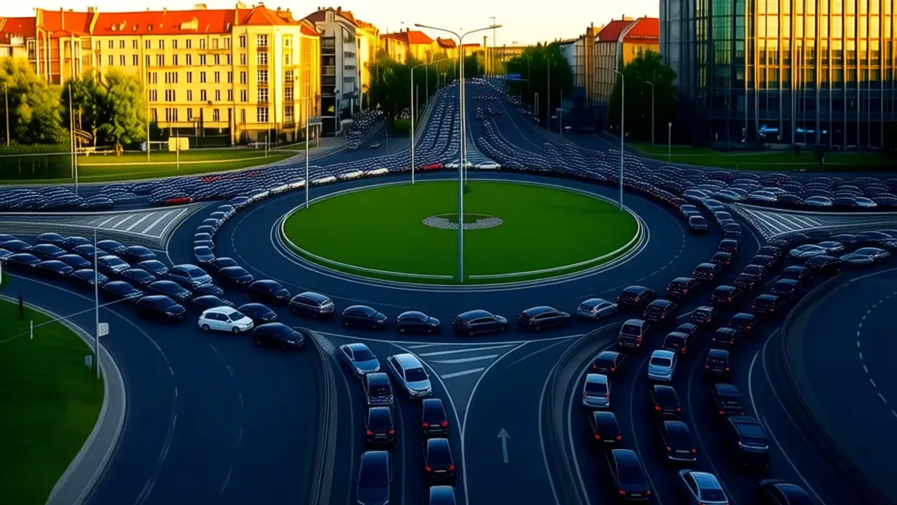 Kierowcy narzekają na korki po otwarciu nowego ronda na Kosmonautów