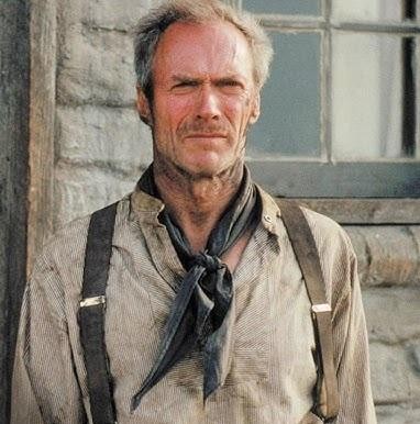 Clint Eastwood w ikonicznej roli, uosabiający siłę i determinację, na tle symbolizującym jego wpływ na kino westernowe i sensacyjne.